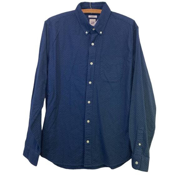 NWT Mens Cotton Button Up Long Sleeve Shirt Medium - Picture 1 of 5